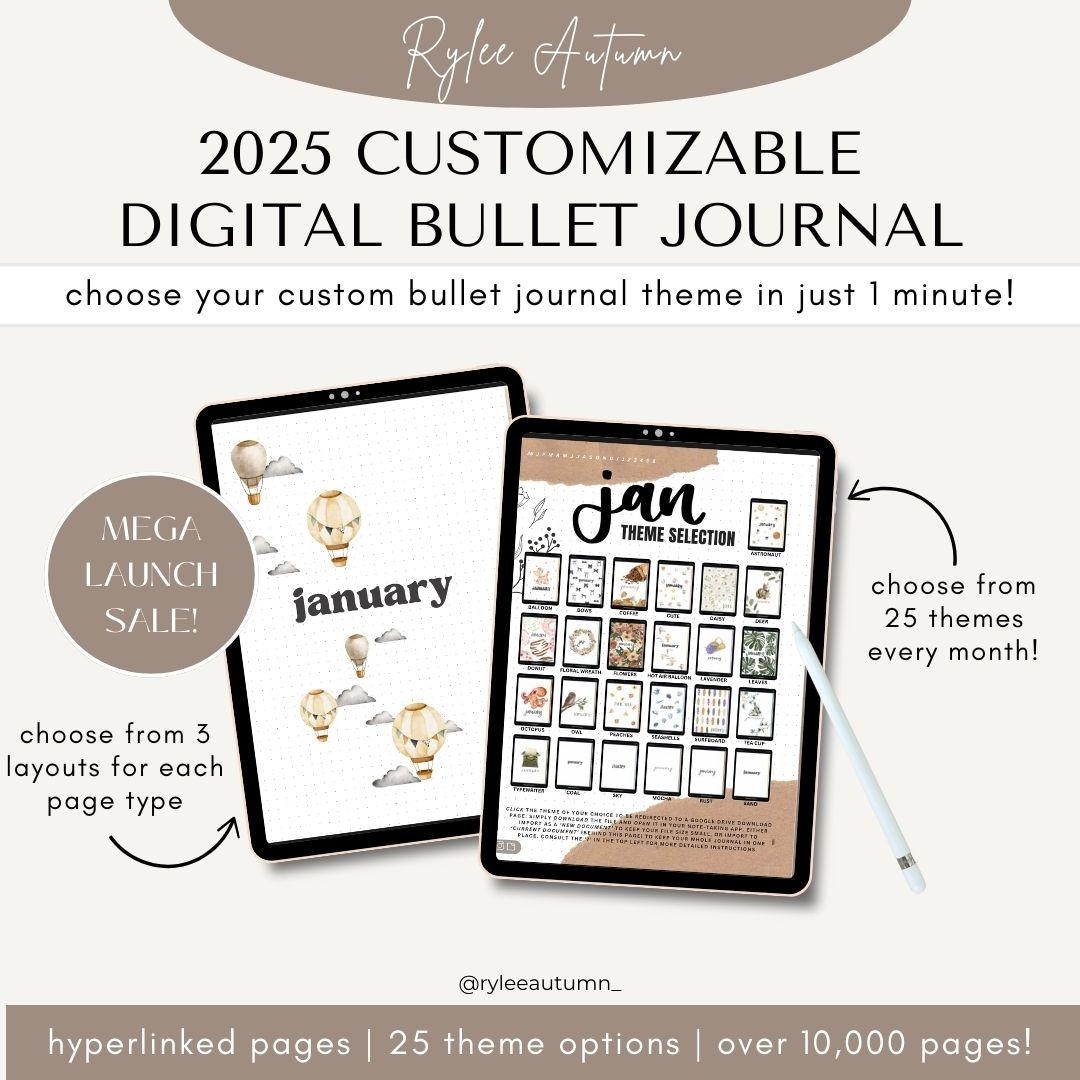 Custom Digital Bullet journal Best Digital Planner 2025 Digital Planner Goodnotes Planner IPad Bulletjournal IPad Planner 2025 Bullet Etsy