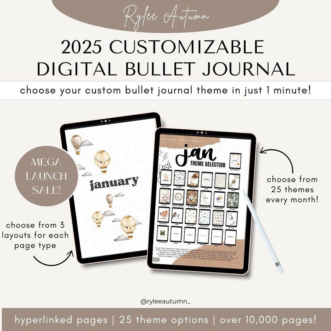 Custom Digital Bullet journal Best Digital Planner 2025 Digital Planner Goodnotes Planner IPad Bulletjournal IPad Planner 2025 Bullet Etsy
