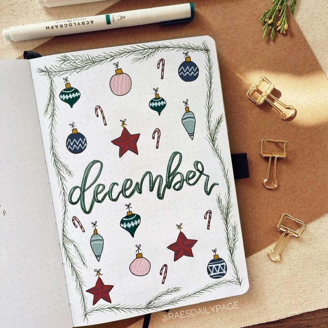 December Bullet Journal Christmas Theme Rae s Daily Page
