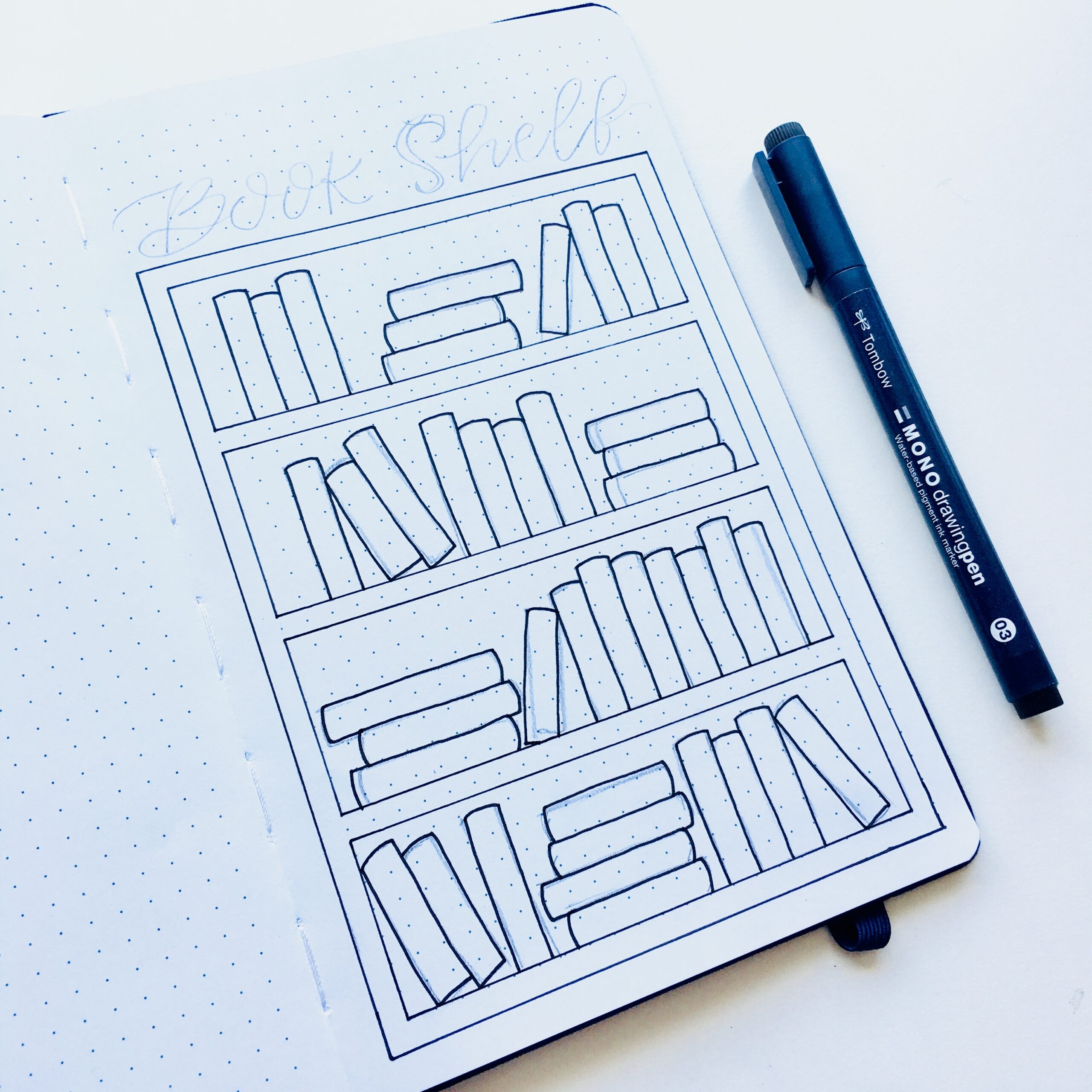 DIY Book Shelf Bullet Journal Spread Tombow USA Blog DIY Book Shelf Bullet Journal Spread Tombow USA Blog