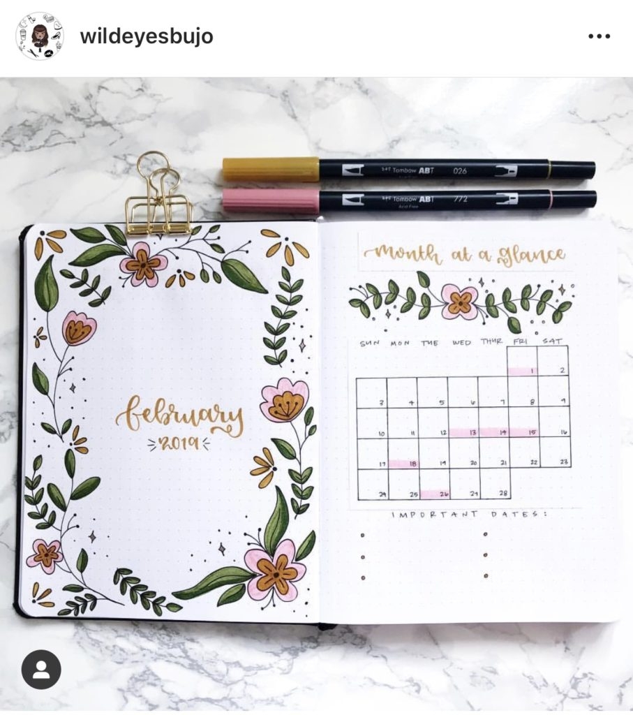 february bullet journal