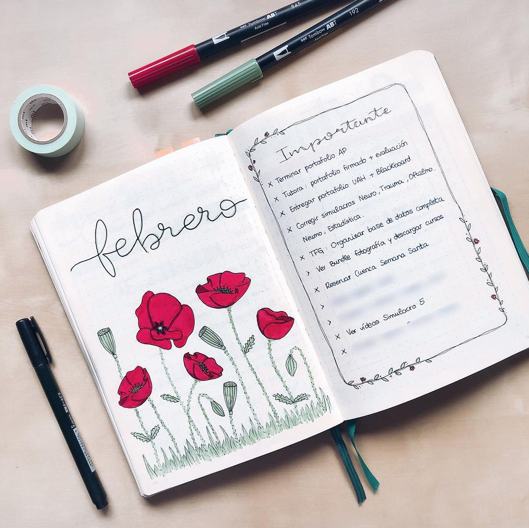 February Bullet Journal Page Spreads Sweet PlanIt