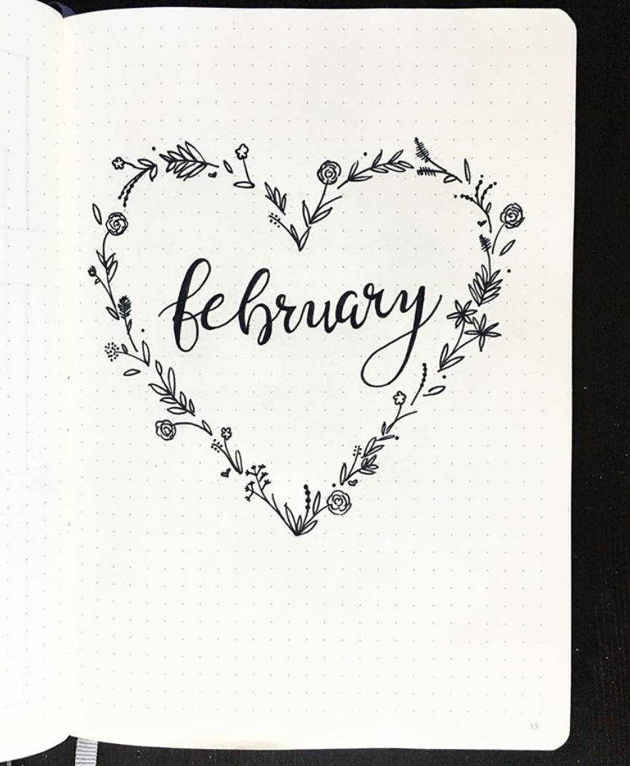 February Bullet Journal Page Spreads Sweet PlanIt