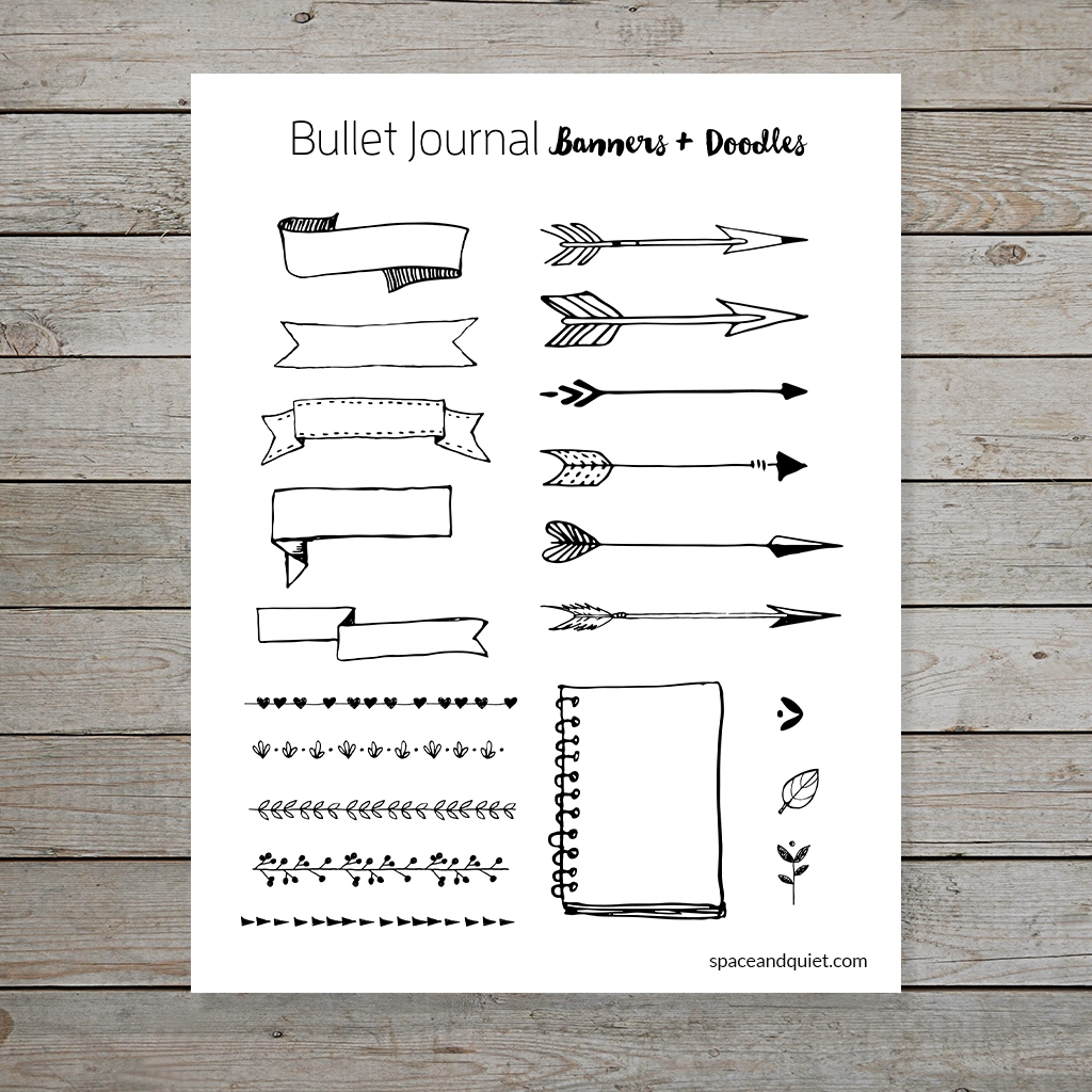 Free Bullet Journal Printable Banners And Doodles Free Bullet Journal Printable Banners And Doodles