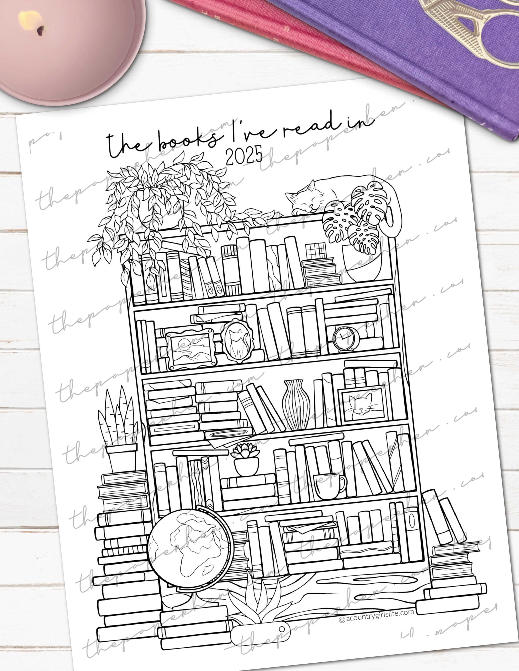 FREE Printable Bookshelf Reading Log For Planners Bullet Journals A Country Girl s Life