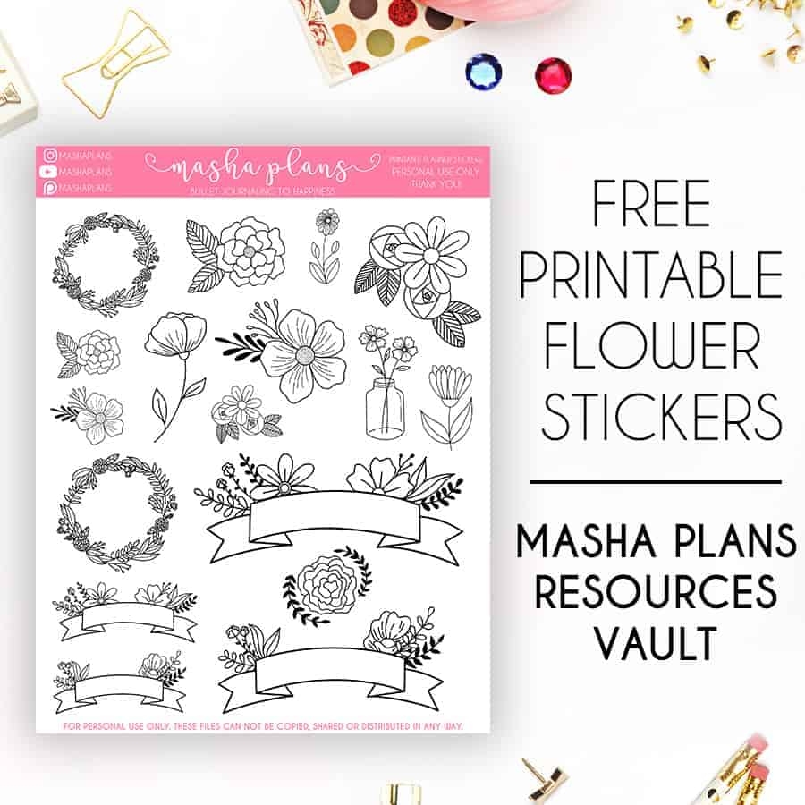 Free Printable Bullet Journal Stickers Masha Plans Free Printable Bullet Journal Stickers Masha Plans