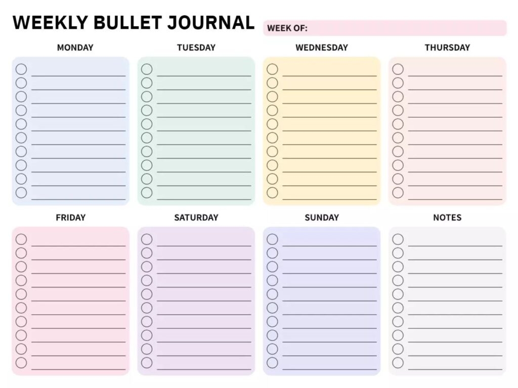Free Printable Weekly Bullet Journal Template Free Printable Weekly Bullet Journal Template