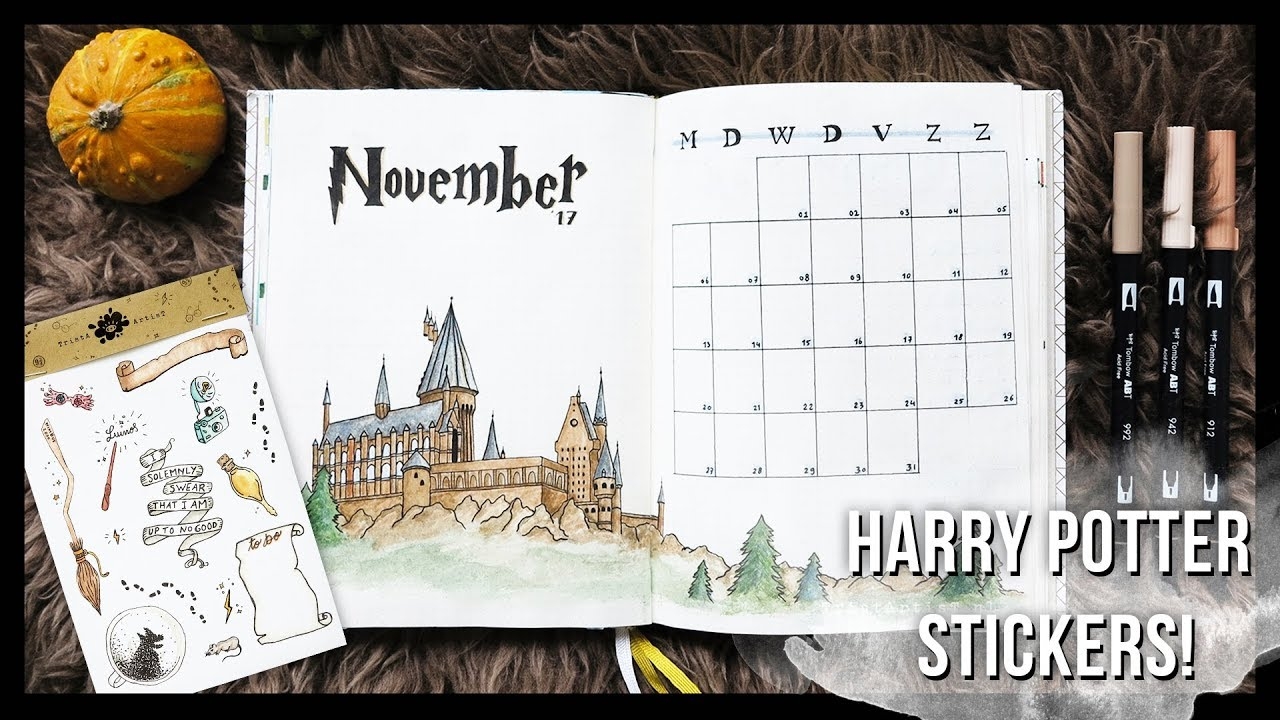 Harry Potter Bullet Journal Monthly Theme STICKERS TristArtist YouTube