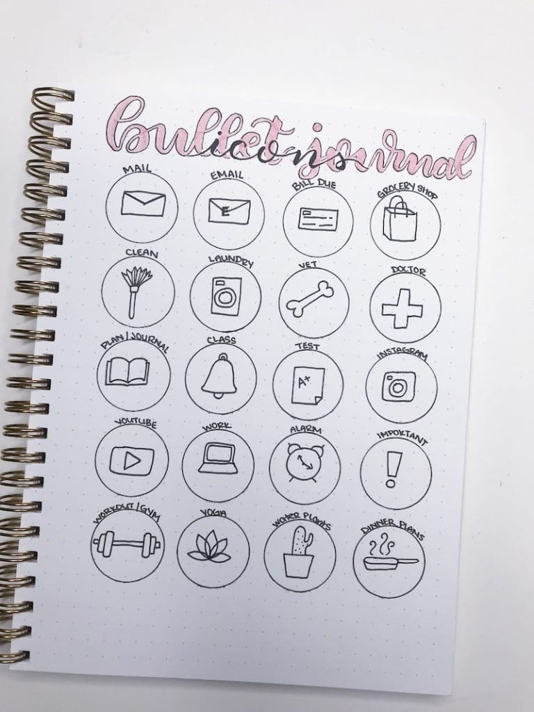 bullet journal icons