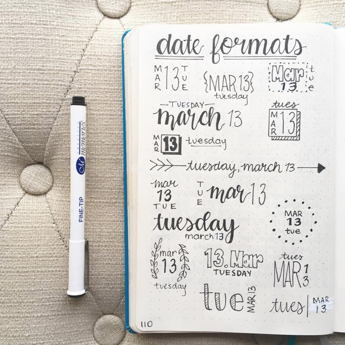 bullet journal header ideas
