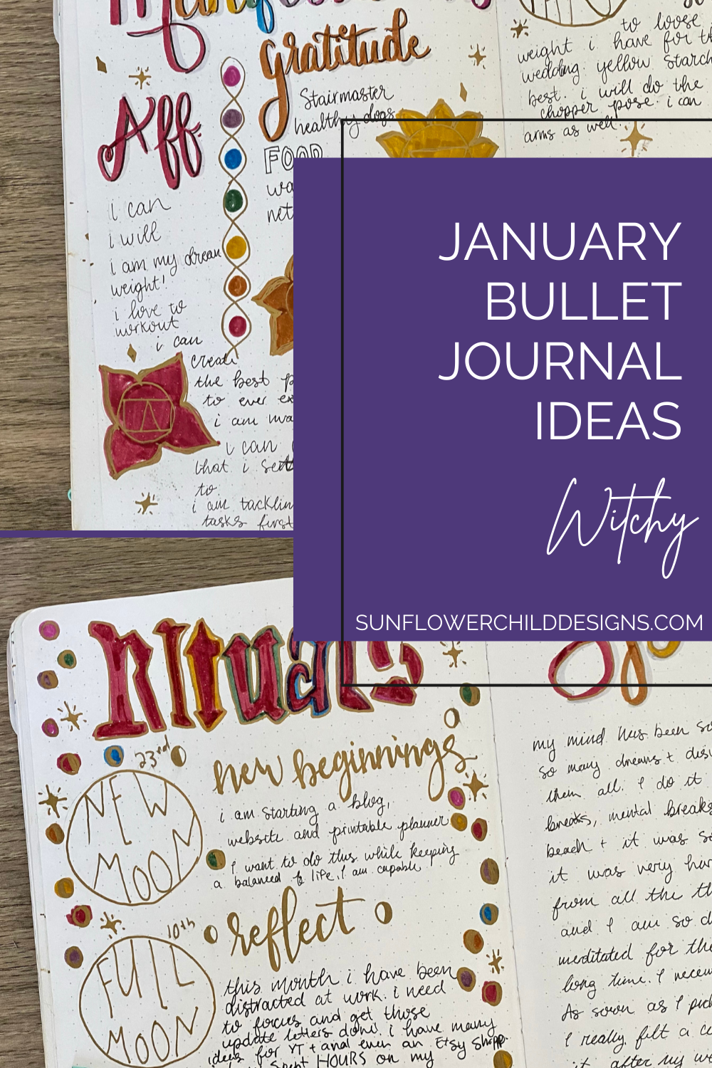 January Bullet Journal Ideas For A Witchy Bullet Journal Sunflower Child Designs January Bullet Journal Ideas For A Witchy Bullet Journal Sunflower Child Designs
