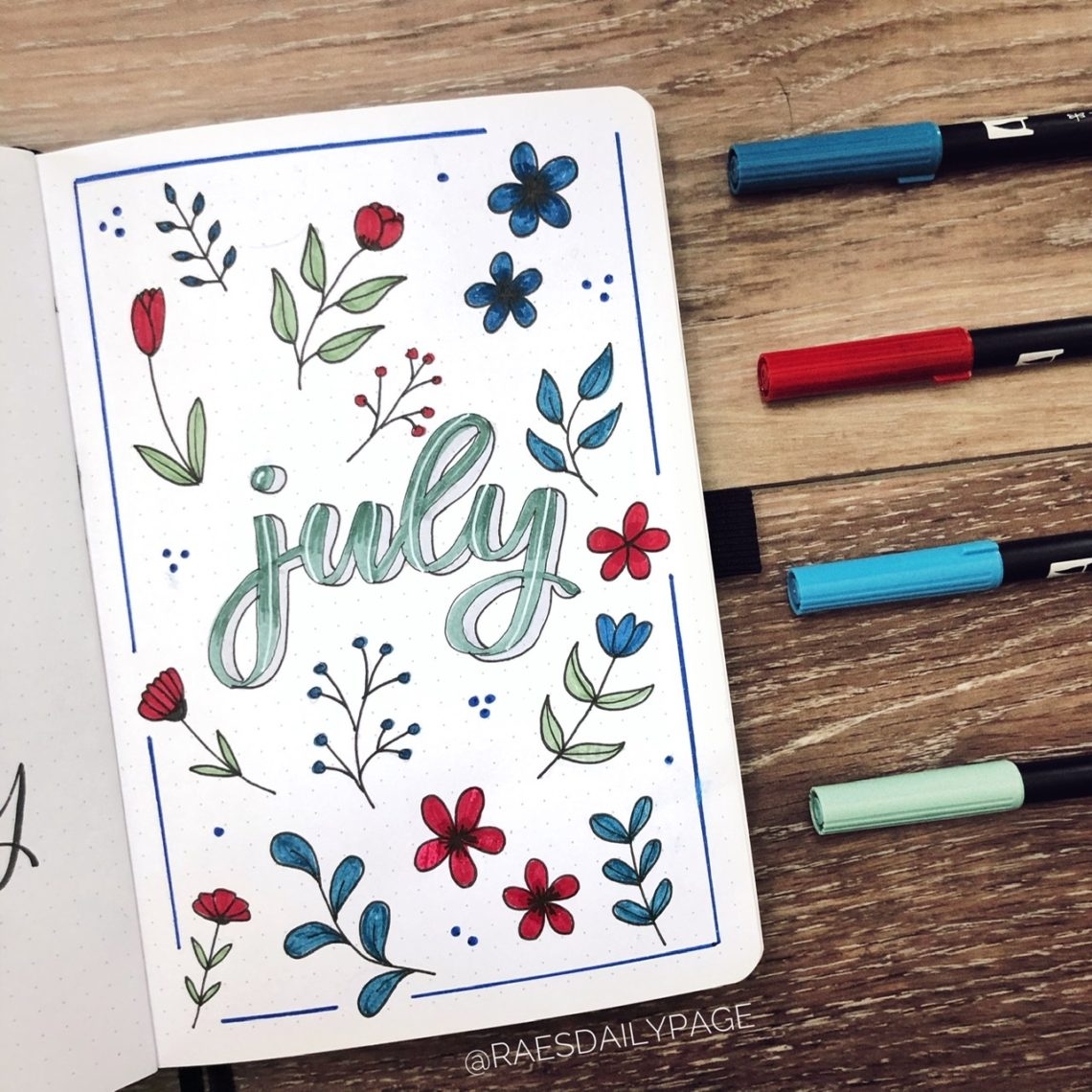 July Bullet Journal Red White And Blue Bujo Rae s Daily Page July Bullet Journal Red White And Blue Bujo Rae s Daily Page