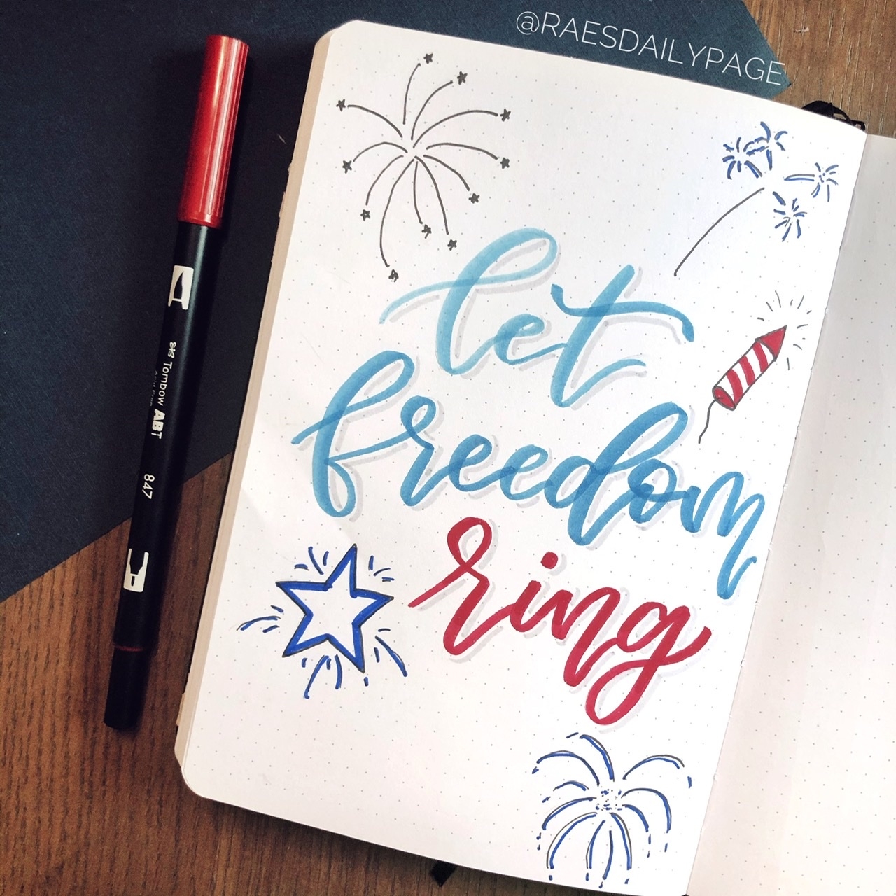 July Bullet Journal Red White And Blue Bujo Rae s Daily Page July Bullet Journal Red White And Blue Bujo Rae s Daily Page