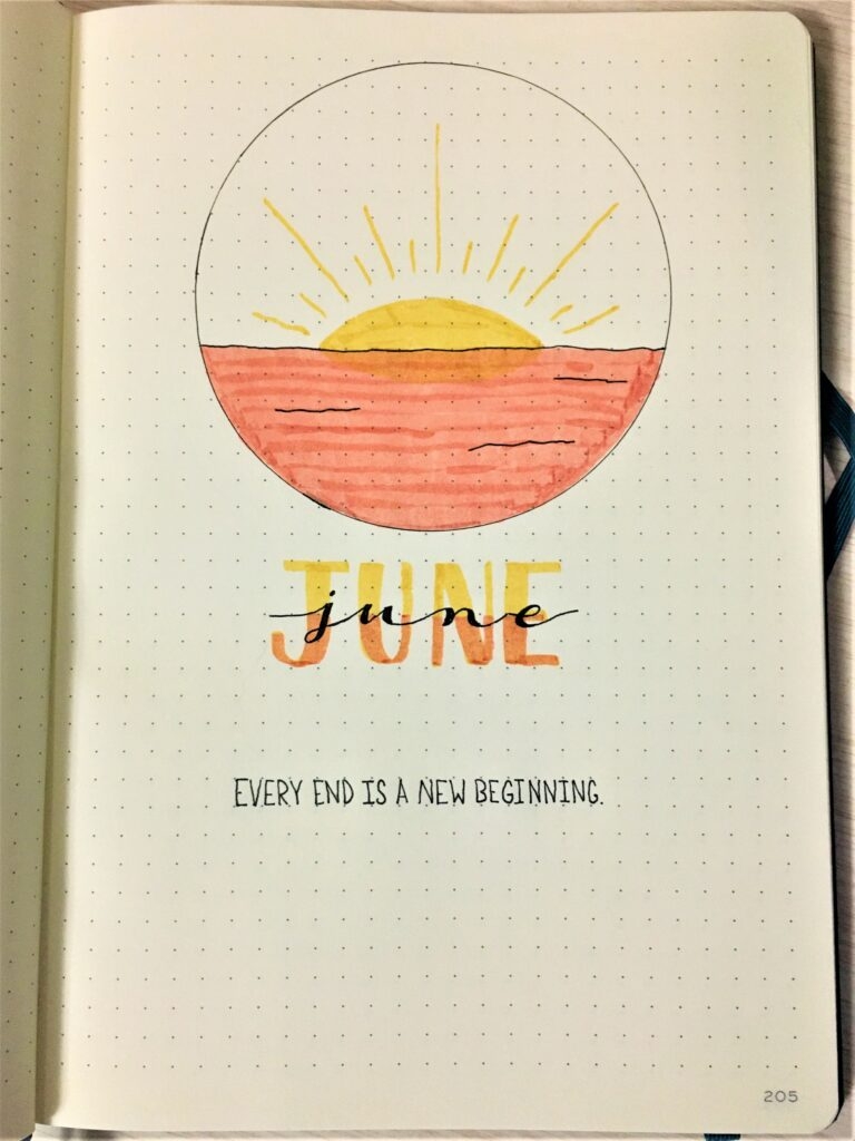 June Bullet Journal Sunset Theme The Desk Dragon June Bullet Journal Sunset Theme The Desk Dragon