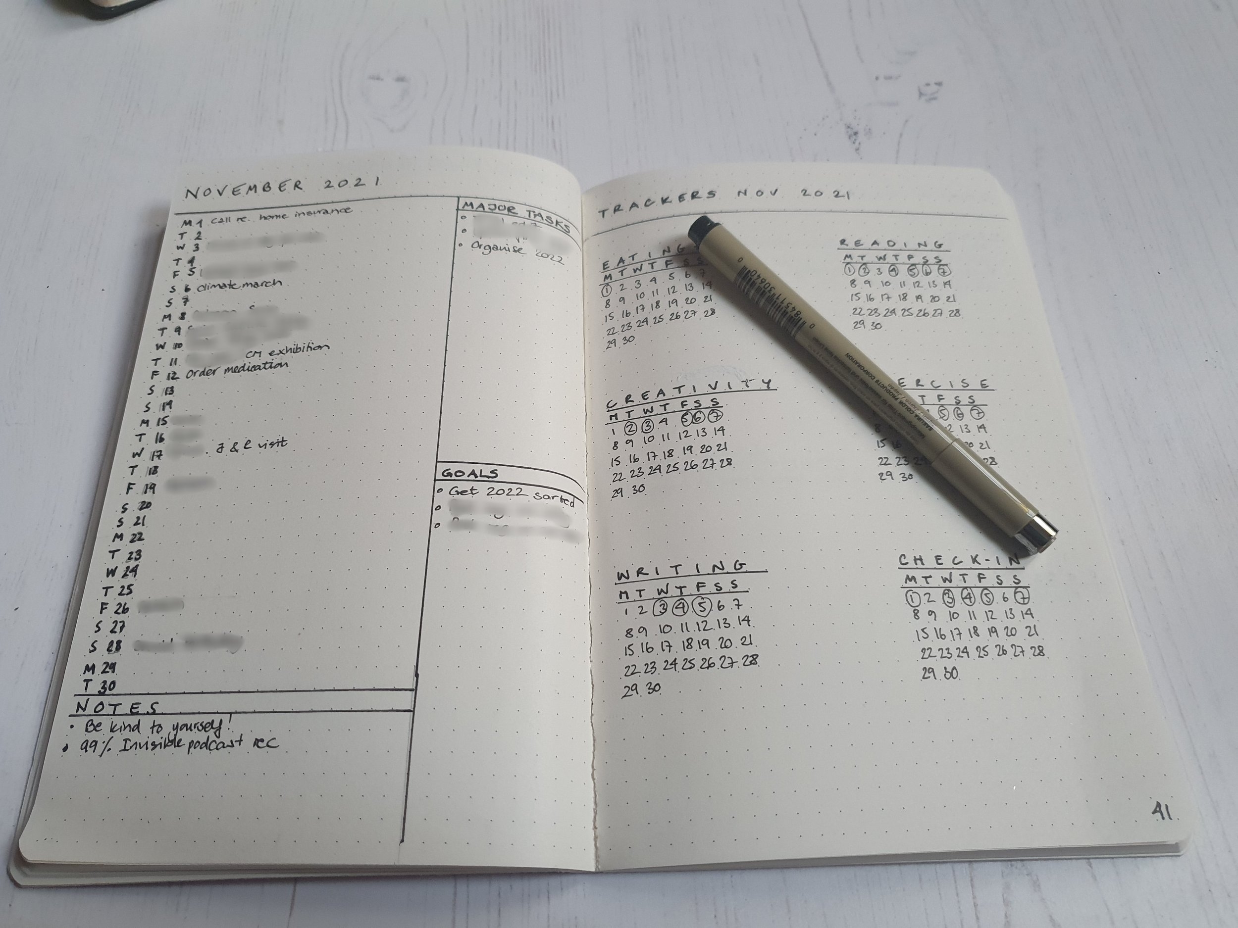 bullet journal weekly spread minimalist