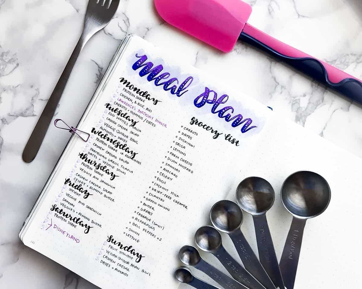 Meal Planning In Your Bullet Journal With Alex Of Misfit Plans