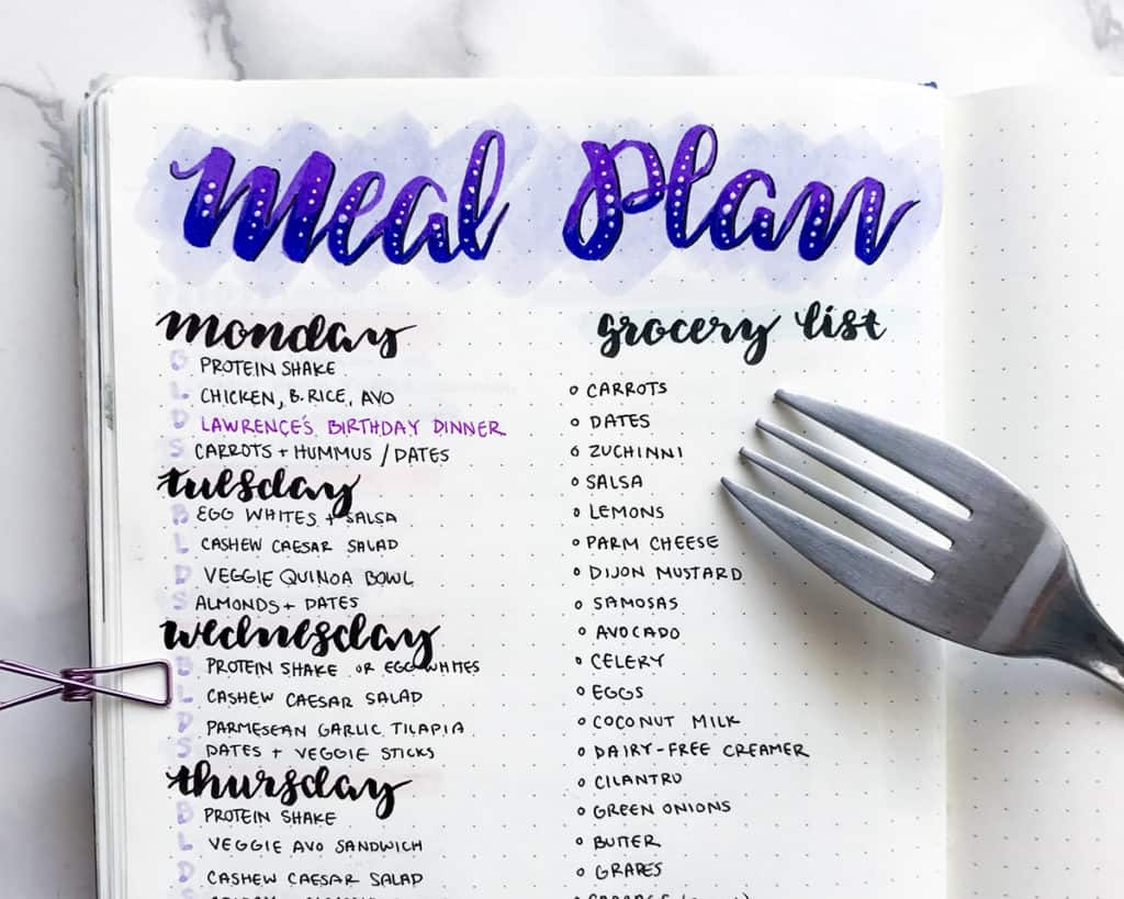 Meal Planning In Your Bullet Journal With Alex Of Misfit Plans
