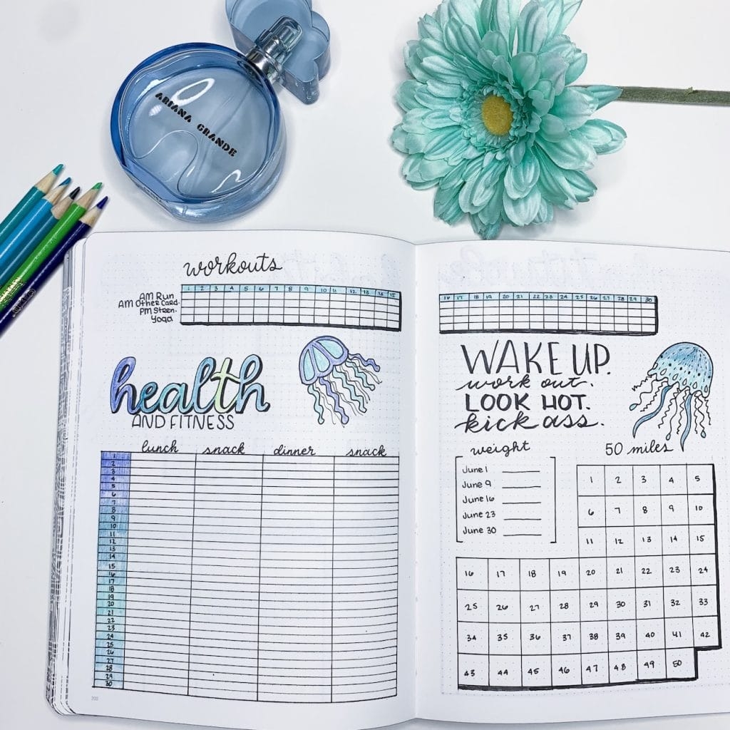 Motivational Exercise Trackers For Your Bullet Journal The Petite Planner