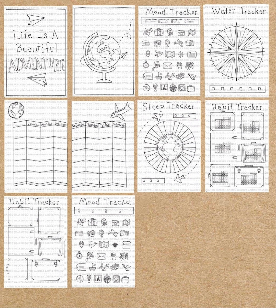 No Color BLANK Adventure Themed Bullet Journal Template PDF Etsy No Color BLANK Adventure Themed Bullet Journal Template PDF Etsy