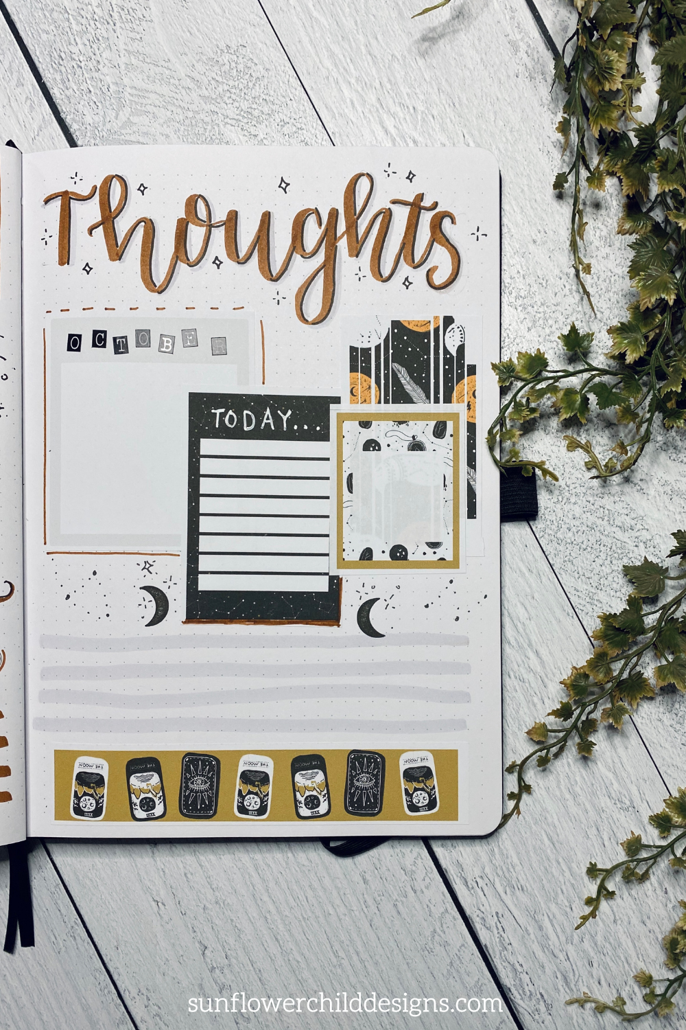October Bullet Journal Witchy Aesthetic Ideas Sunflower Child Designs