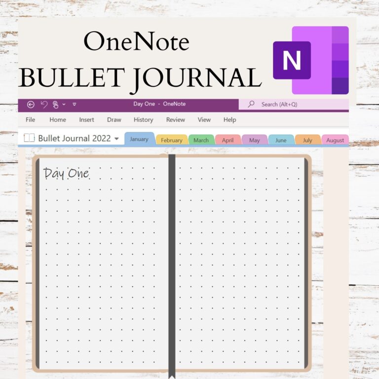 Onenote Digital Bullet Journal Windows Bullet Journal Digital IPad Bullet Journal Digital Etsy