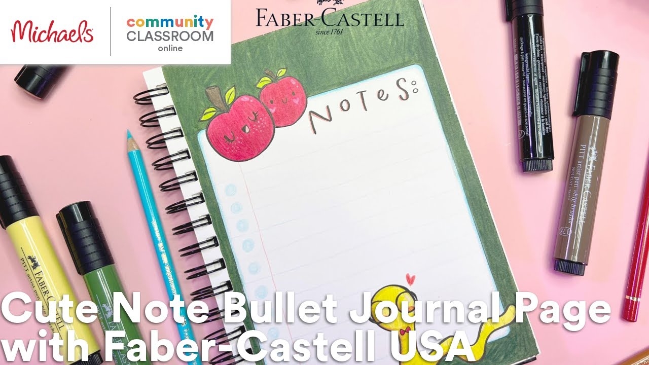 Online Class Cute Note Bullet Journal Page With Faber Castell USA Michaels YouTube