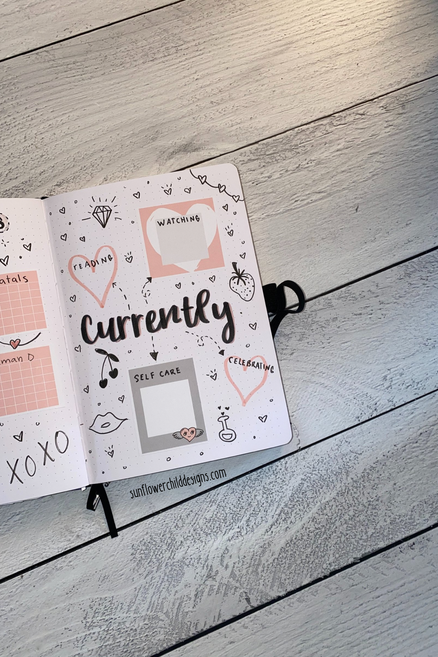 Plan With Me February 2021 Bullet Journal Setup Hearts Theme Bullet Journal Ideas Sunflower Child Designs