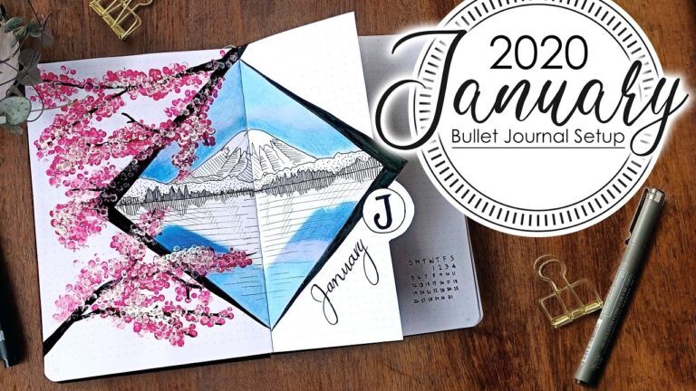 PLAN WITH ME JANUARY 2020 Bullet Journal Setup Japan Theme YouTube