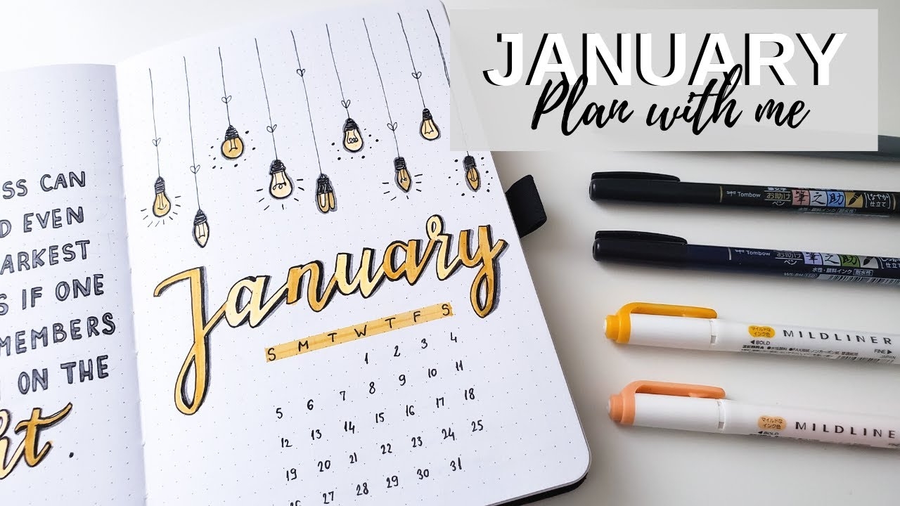 Plan With Me January 2020 Bullet Journal Setup YouTube Plan With Me January 2020 Bullet Journal Setup YouTube