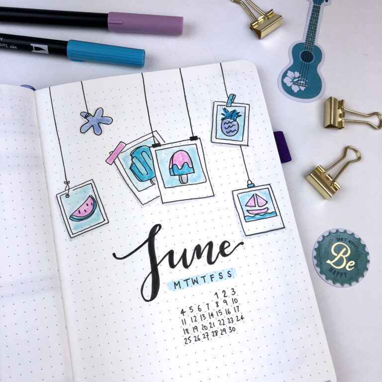 Plan With Me My June Set Up In My Bullet Journal Video Square Lime Designs