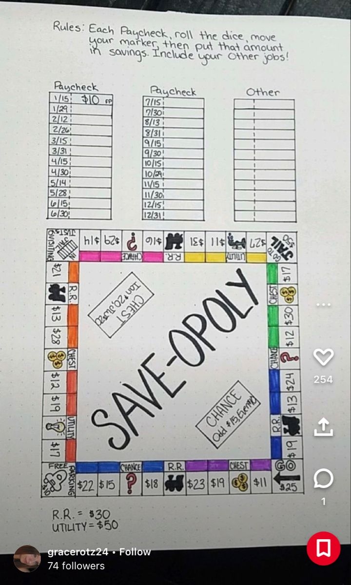 saveopoly bullet journal