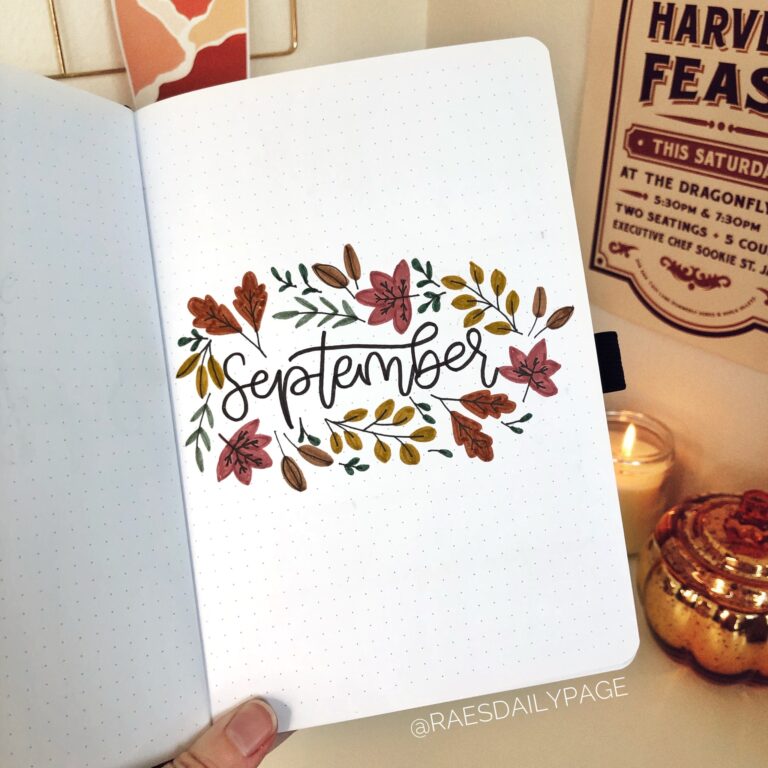 September Bullet Journal Fall Leaves Rae s Daily Page