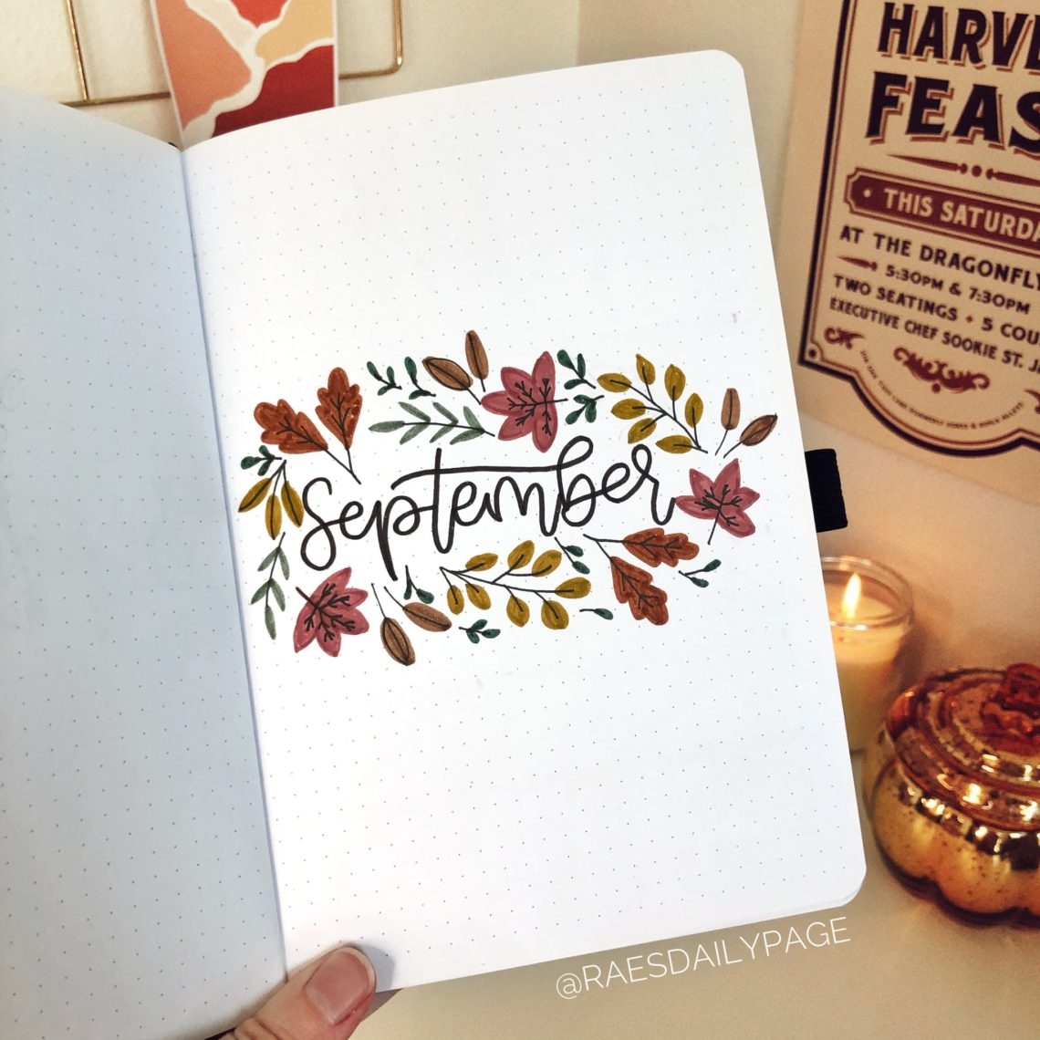 September Bullet Journal Fall Leaves Rae s Daily Page