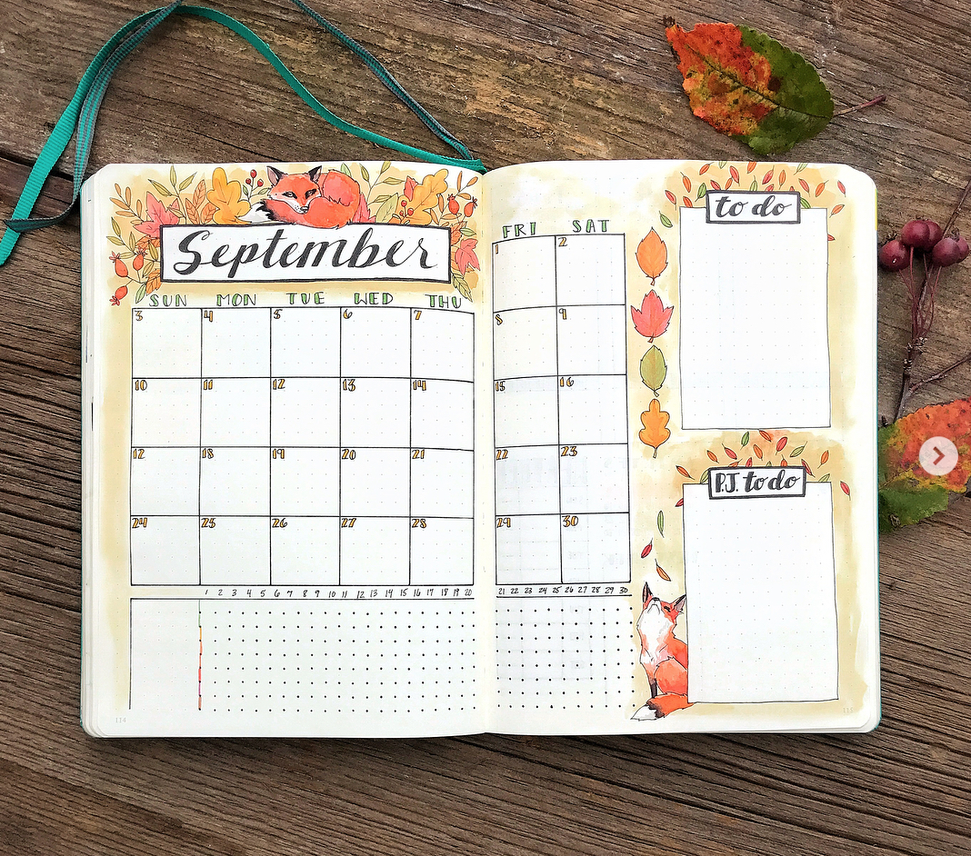 bullet journal september bullet journal september