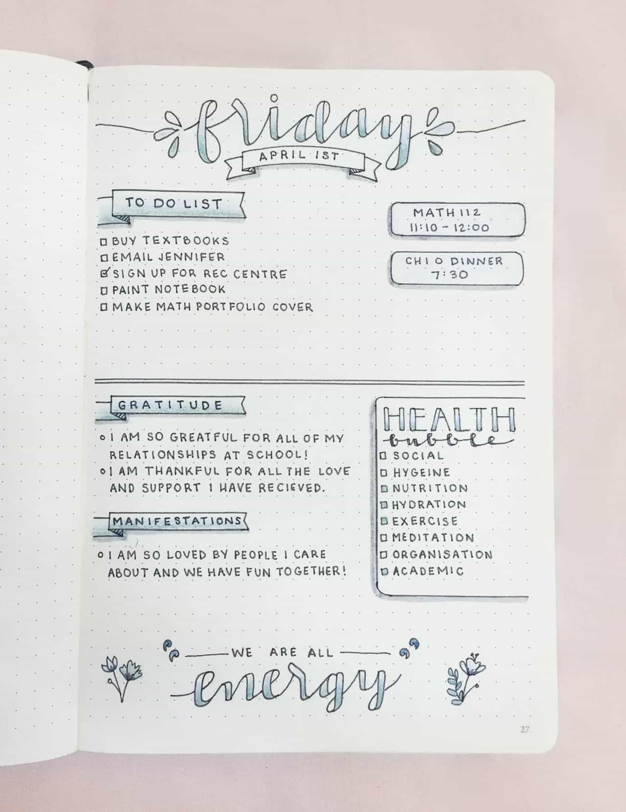 Simple Daily Layouts To Make Your Bullet Journal Wildflowers And Wanderlust