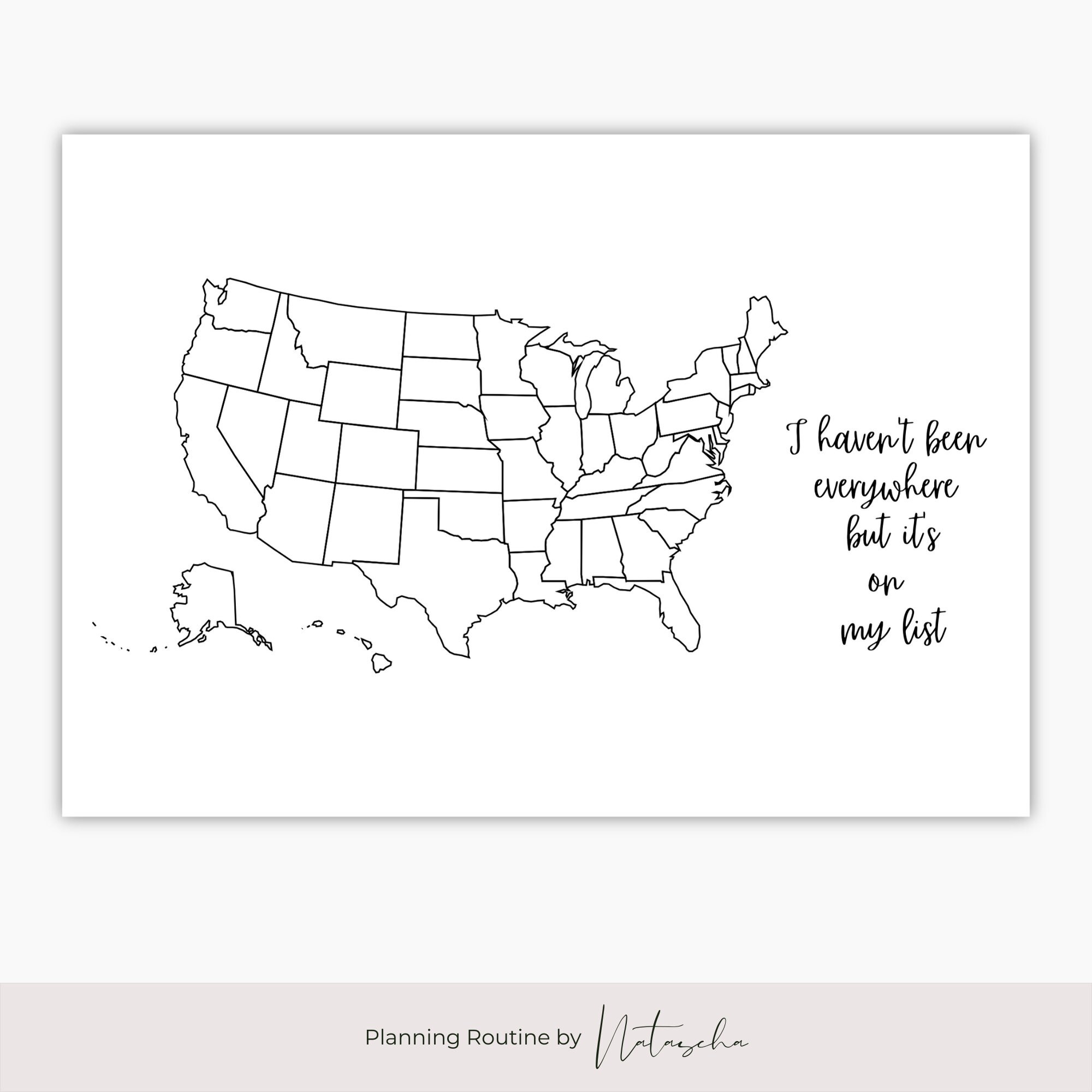 USA Travel Tracker Printable Map Of United States Of America USA Map Template State Tracker Bullet Journal Planner Instant Download Etsy