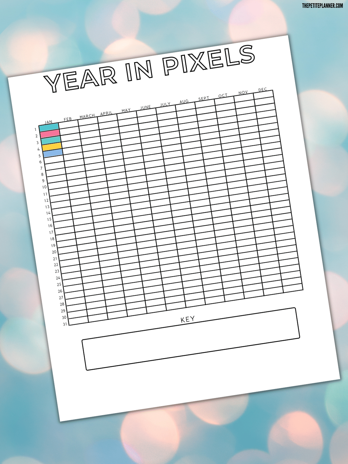 year in pixels bullet journal